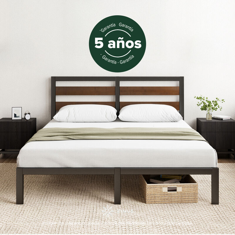 Zinus Shen | Base De Cama Con Cabecera Met&aacute;lica... image number null
