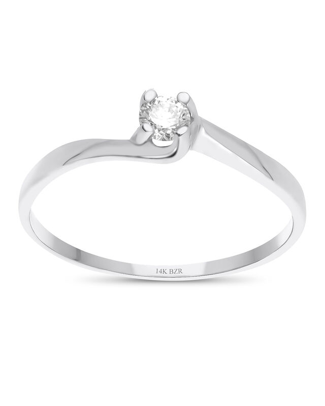 Solitario En Oro Blanco 14k Con Brillante De 15... image number null