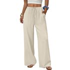 Pantalones Sampeel de Lino Sueltos Crema Blanco S