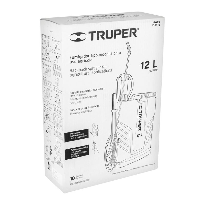Fumigador de 12 L Manual de Mochila Truper image number null