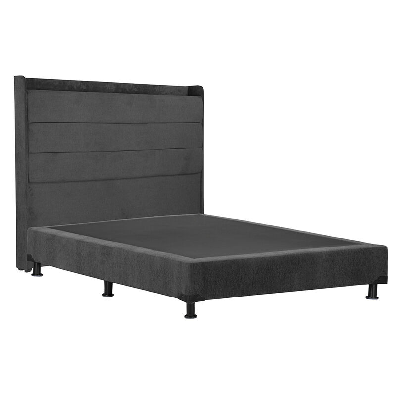Cabecera King Size Trinity Con Box Gris Carb&oacute;n image number null