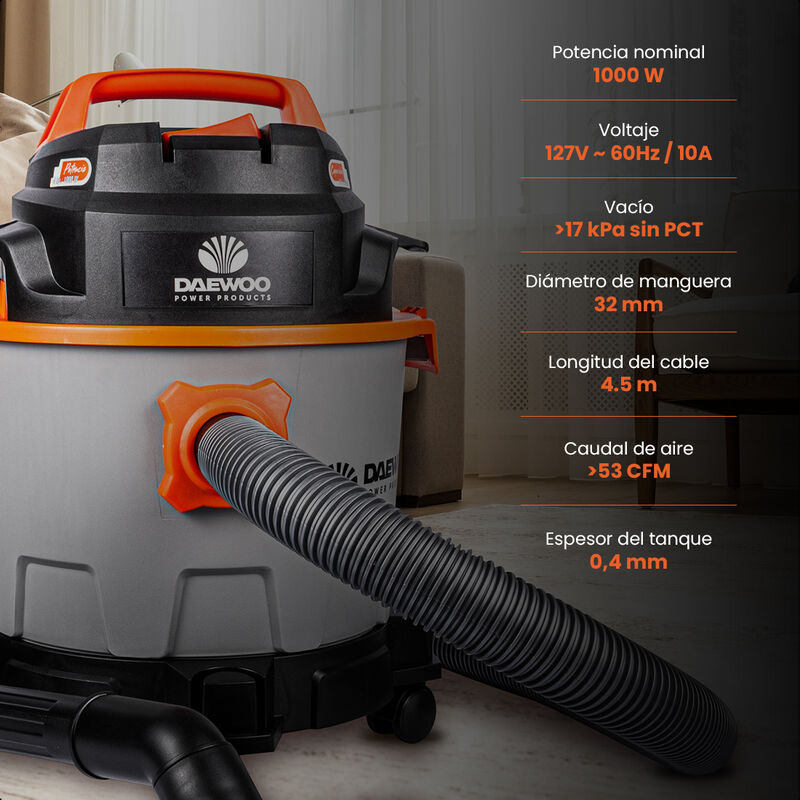 Daewoo Aspiradora Polvo Y Agua 10 Litros 1000w ... image number null