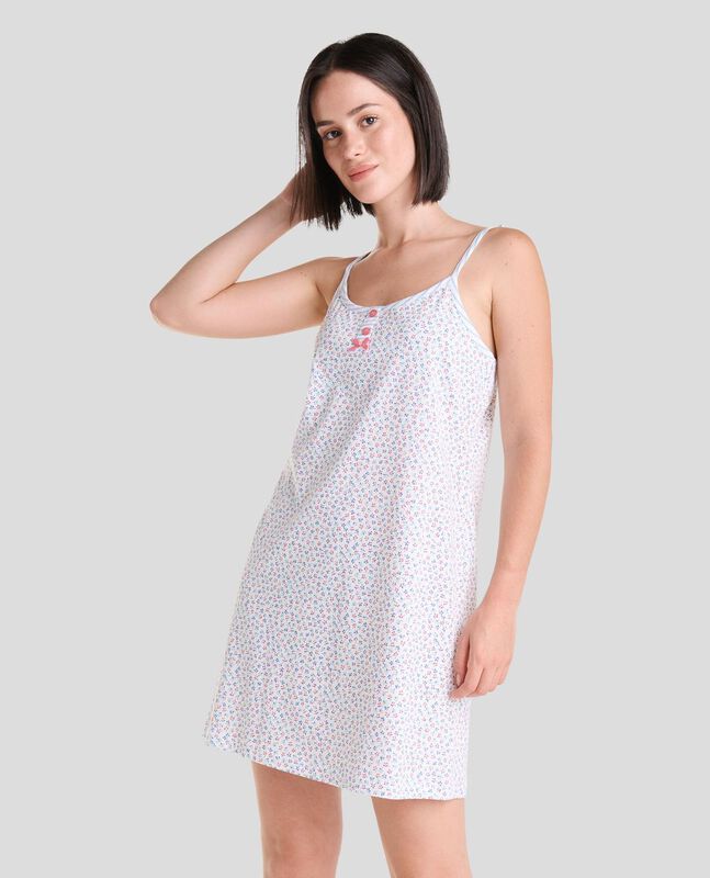 Camis&oacute;n de Tirantes con Flores Celeste image number null