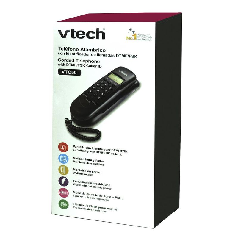 Tel&eacute;fono Al&aacute;mbrico Vtech Vtc50 Pared Mesa image number null