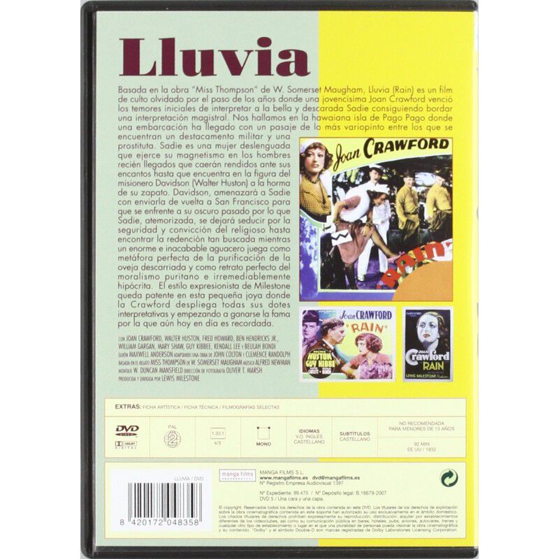 Lluvia (1932) [dvd] (rain) image number null
