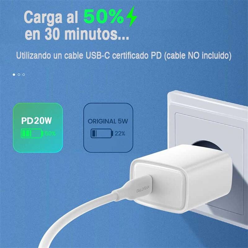 Cargador AC FDN USB-C 20W Universal Blanco image number null