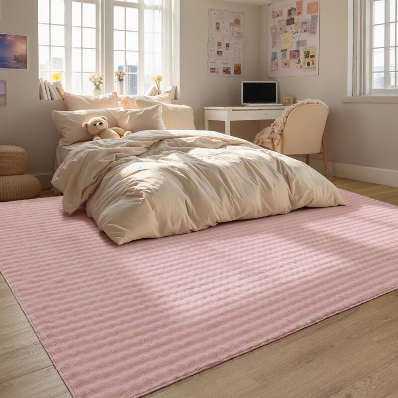 Alfombra Burbuja Bedsure 5x7 Rosa Lavable A M&aacute;q... image number null