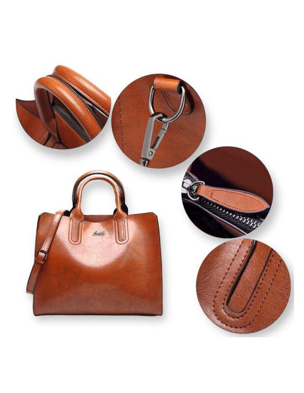 Bolsa Tote Pink Brule De Cuero Para Mujer image number null