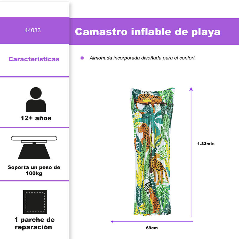 Flotador Inflable Con Almohada Camastro Montabl... image number null