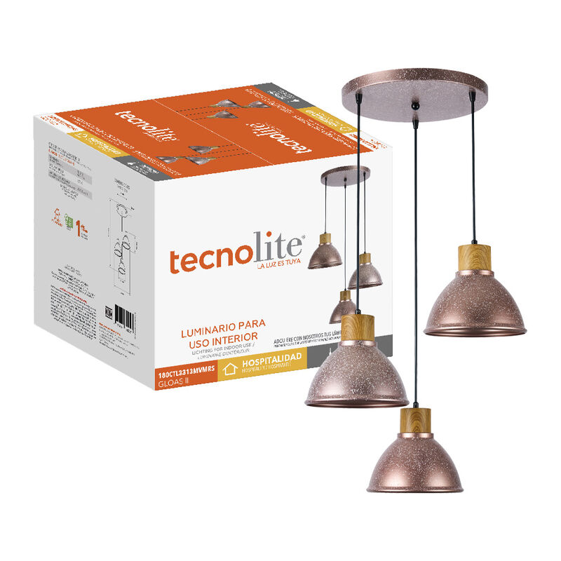 L&aacute;mpara Colgante de Metal 1.53 m de Altura, Pot... image number null