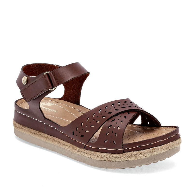 Flexmas Sandalia para mujer caf&eacute; image number null