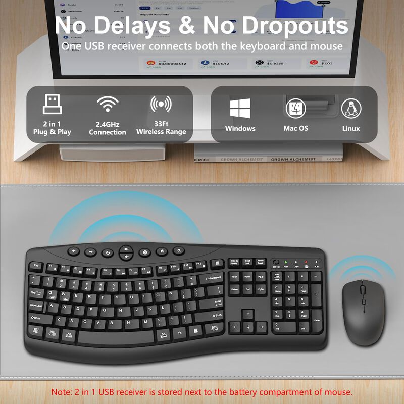 Combo De Teclado Y Rat&oacute;n Inal&aacute;mbrico Faadar 2.4... image number null