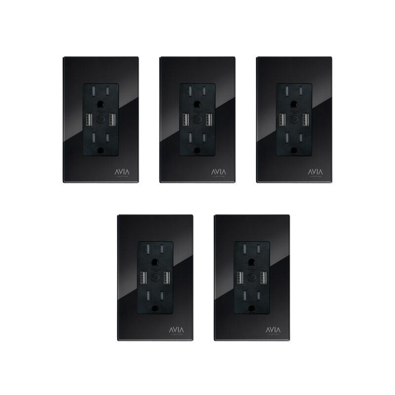 Pack 5 piezas Placa Duplex + 2 Puertos Usb Smar... image number null