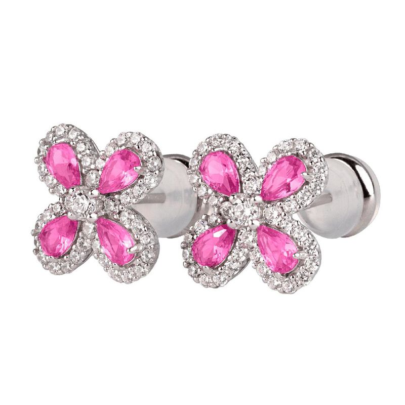 Aretes Aina LuckyLy Plata .925 con Zirconia C&uacute;b... image number null