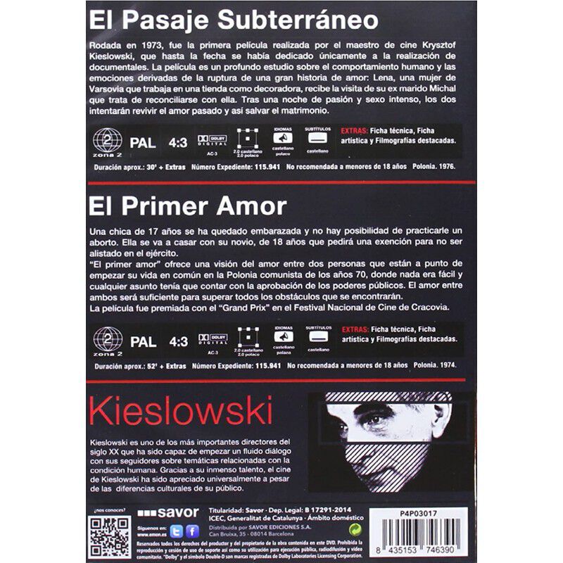 El Pasaje Subterr&aacute;neo + El Primer Amor [DVD] (1... image number null
