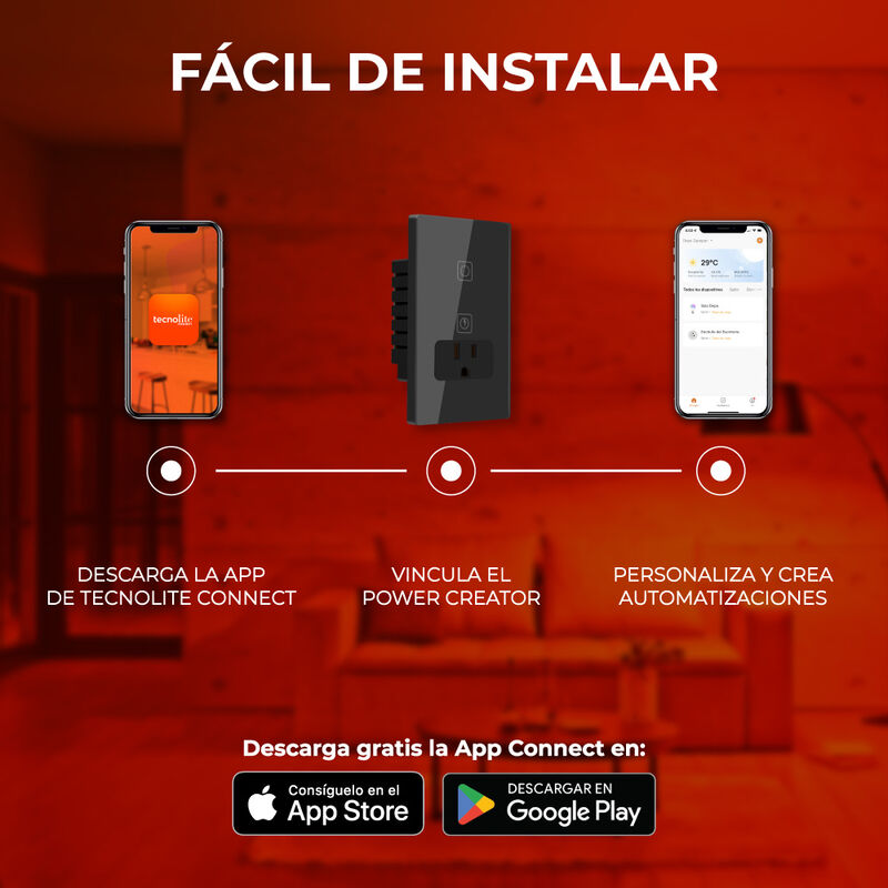 Apagador con Contacto Inteligente WiFi 1 Botón ... image number null