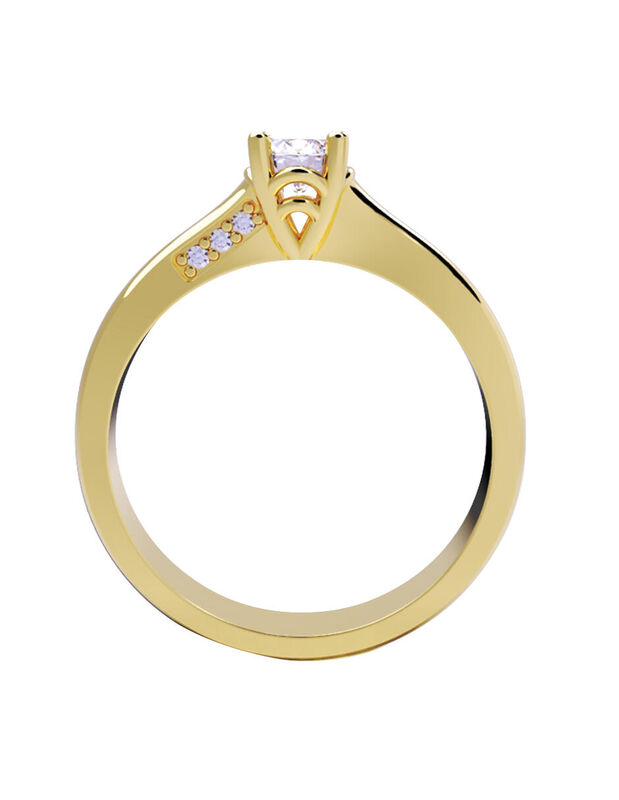 Anillo de Compromiso en Oro Amarillo 14K con Ci... image number null