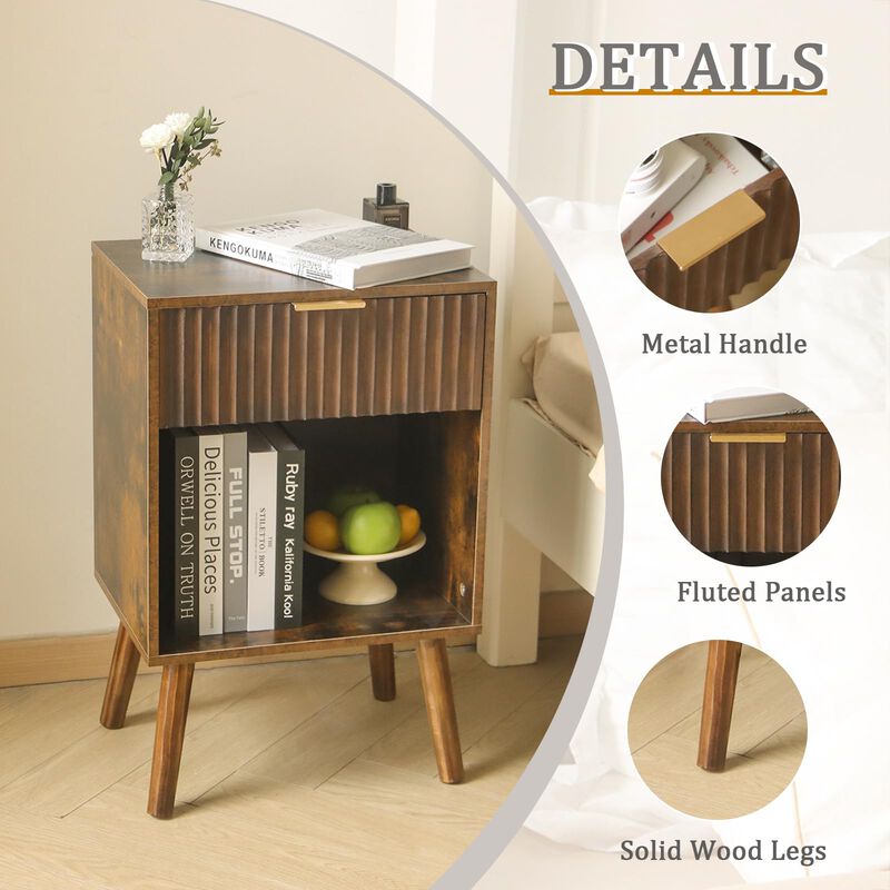 Mesita De Noche Fultyle Mid Century Modern Con ... image number null