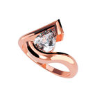 Anillo de Compromiso en Oro Rosa 10K con Circonia -  Talla:6.5/ FJ587-10R-CZ-65
