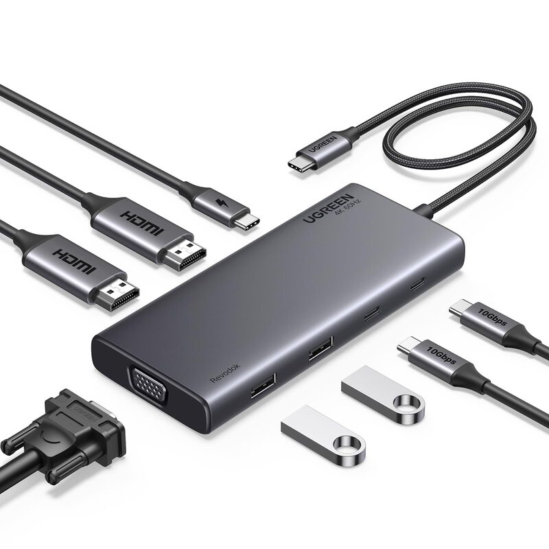 Hub Usb C Ugreen Revodok 8 En 1 Con Triple Pant... image number null