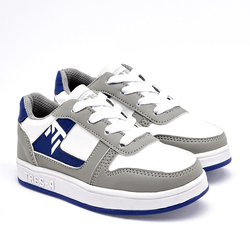 Tres-A tenis para preescolar ni&ntilde;o  gris blanco ... image number null