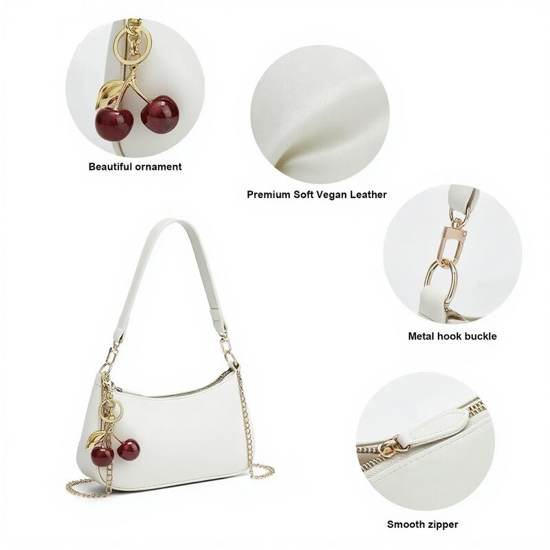 Bolso De Hombro Mopovo Blanco Con Correas Desmo... image number null