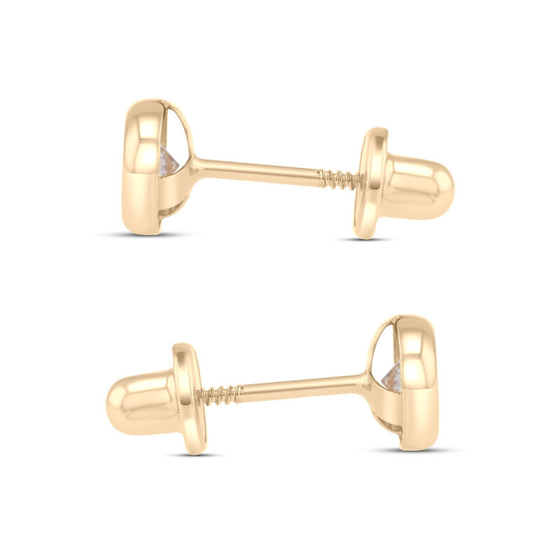 Broqueles De Oro Amarillo 14K Con Zirconias (5 ... image number null