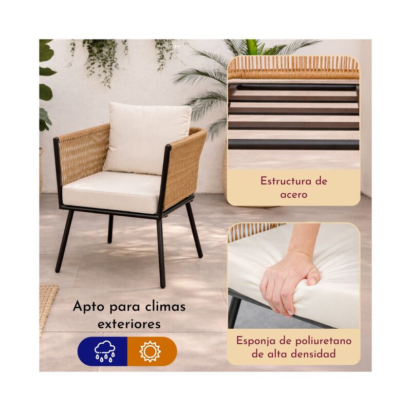 Set Jardin Exterior 2 Sillones Con Mesa Diseno ... image number null