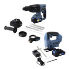 Kit de Rotomartillo inalámbrico + Caladora de Velocidad Variable Inalámbrica Silverline Color Azul