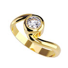 Anillo de Compromiso en Oro Amarillo 10K con Circonia -  Talla:8/ FJ762-10Y-CZ-8