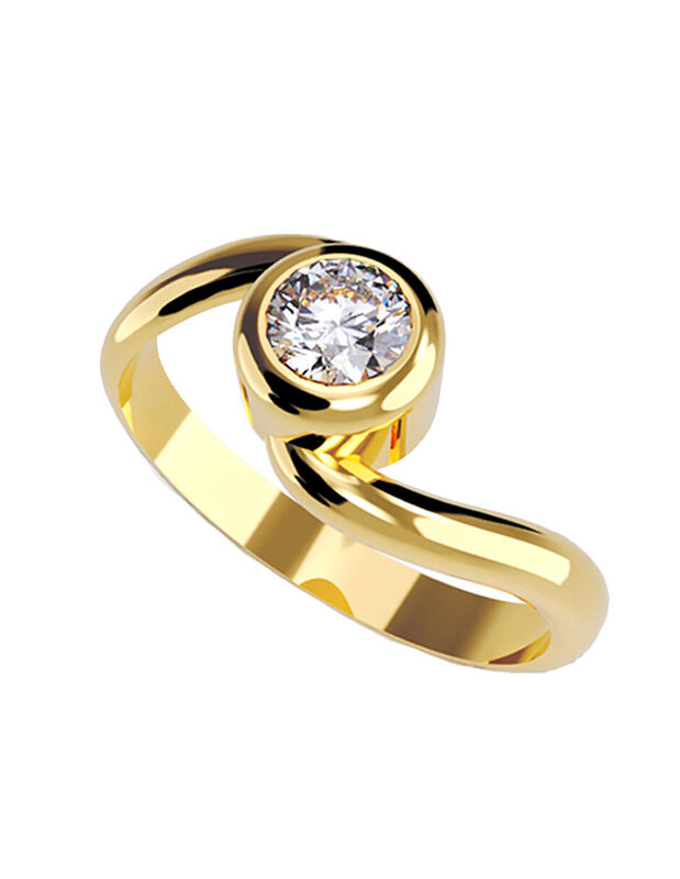 Anillo de Compromiso en Oro Amarillo 10K con Ci... image number null