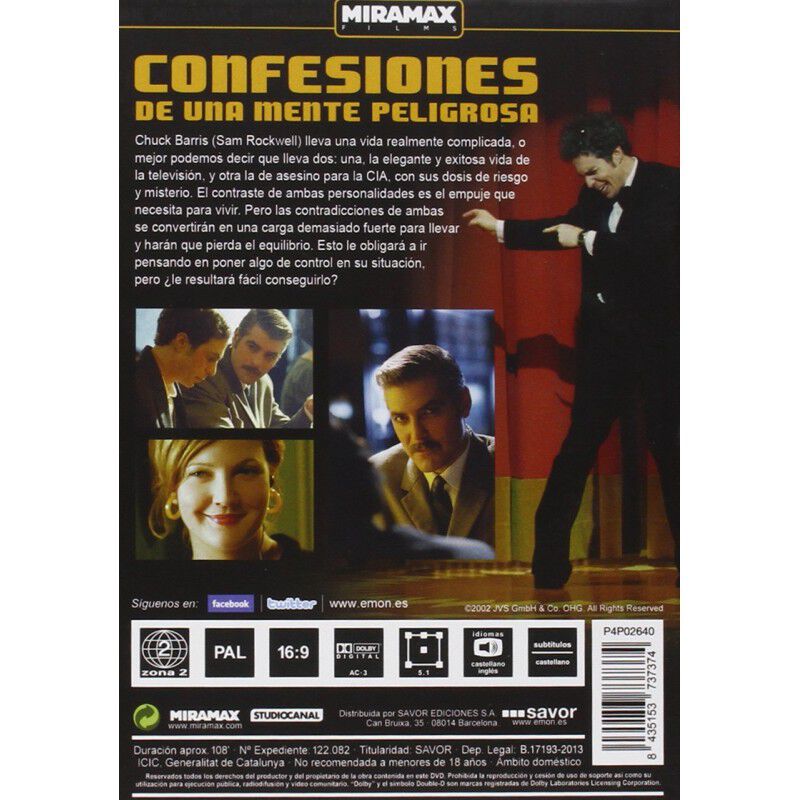 Confesiones De Una Mente Peligrosa [DVD] (2002)... image number null