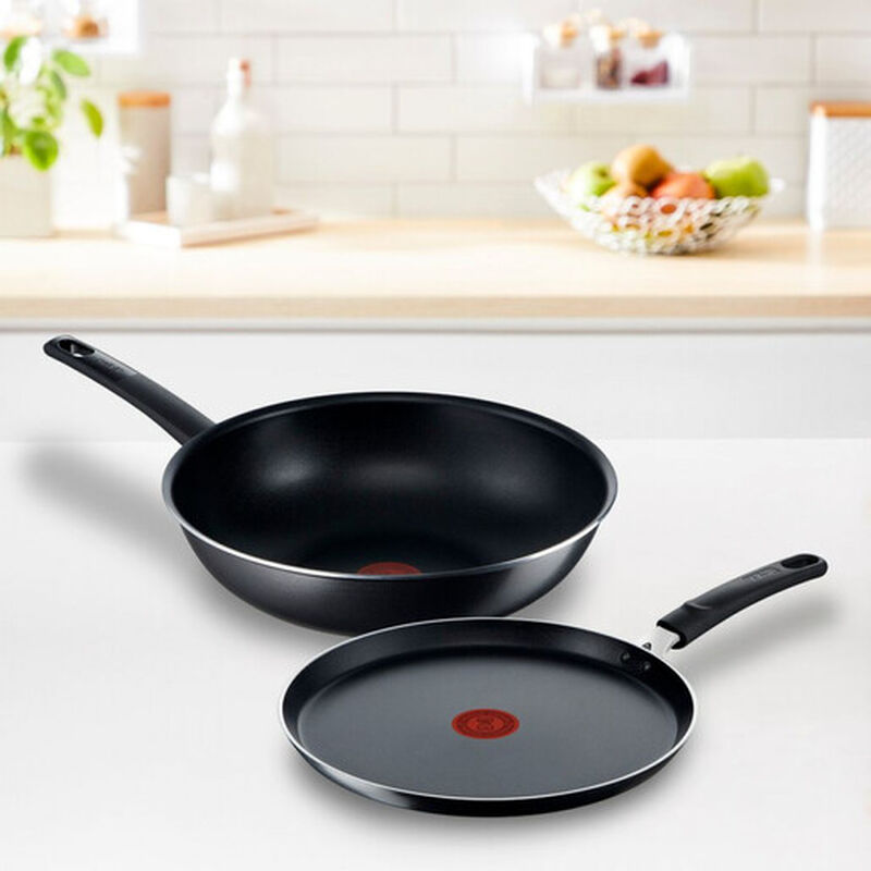 Set Crepera T-fal 25 cm y Wok 28 cm Antiadheren... image number null
