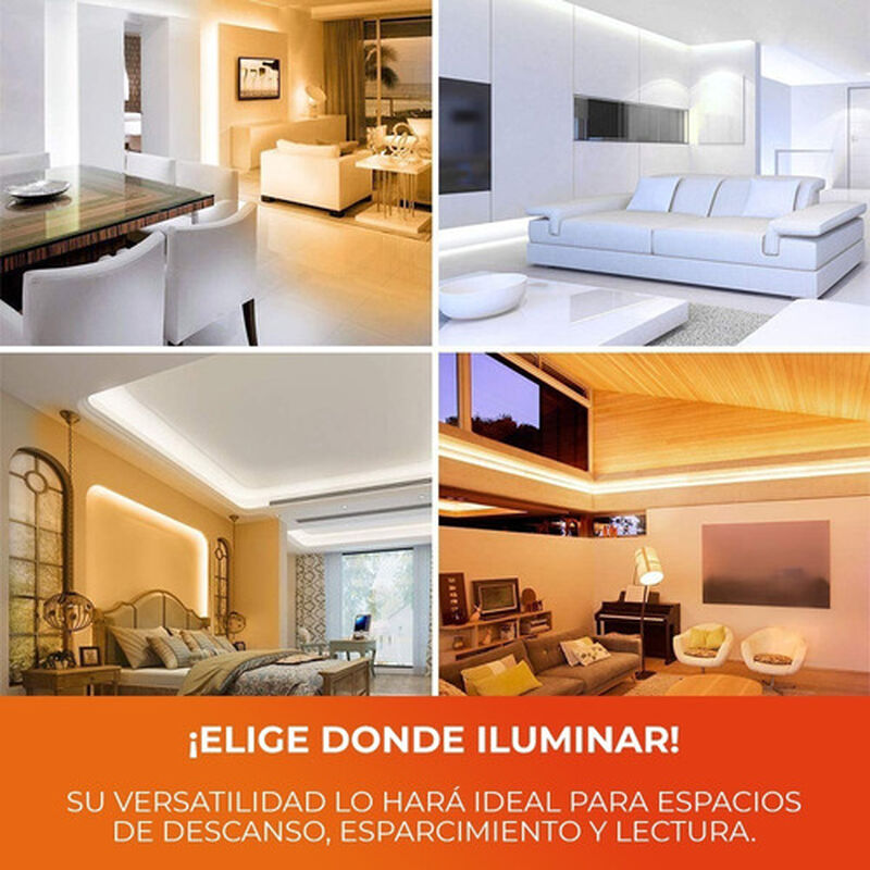 Tira Led 5mts 12 W Luz C&aacute;lida, Interiores, Tecn... image number null