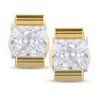 Broqueles De Oro Amarillo 14k Con Zirconias