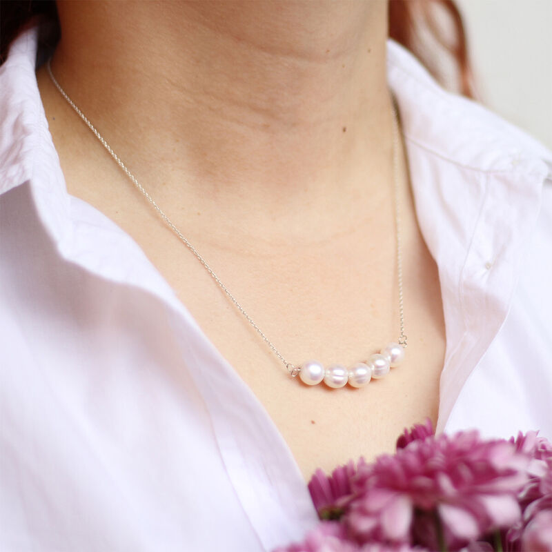 Set Collar y Pulsera de plata y 5 perlas cultiv... image number null