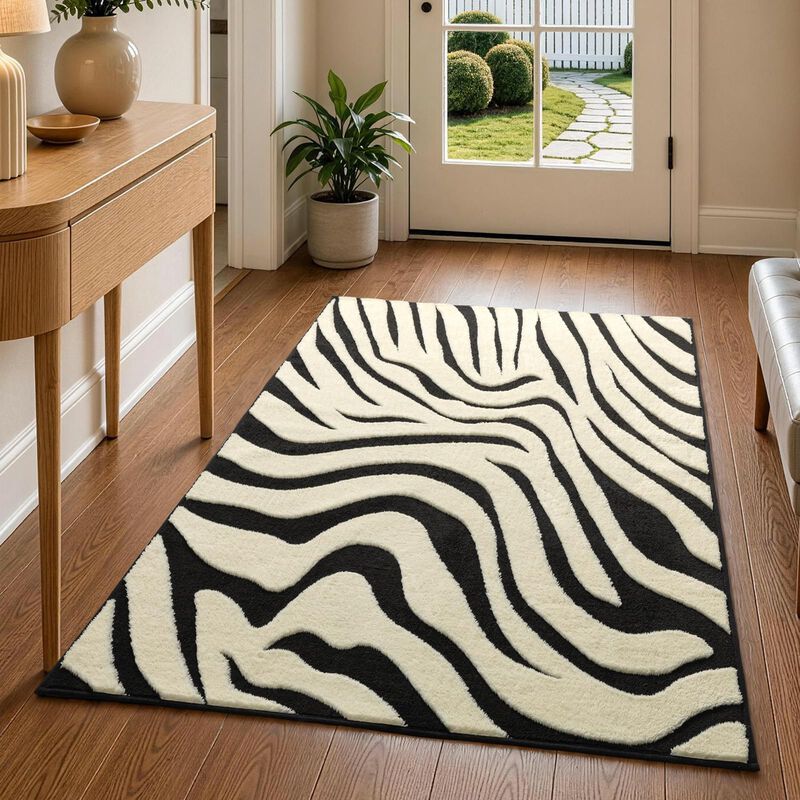 Alfombra Yihouse 91 Cm X 152 Cm Cebra Lavable A... image number null