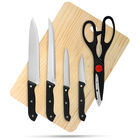 Juego de Cuchillos con Tabla y Tijeras 6 Piezas