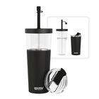Vaso T&eacute;rmico Asobu 800 ml Negro Con Pajilla Flexible &ndash; Aislado