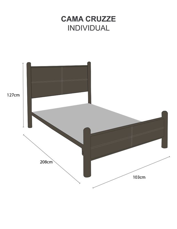 Cama Individual Cruzze Con Cabecera En Vinil Ch... image number null