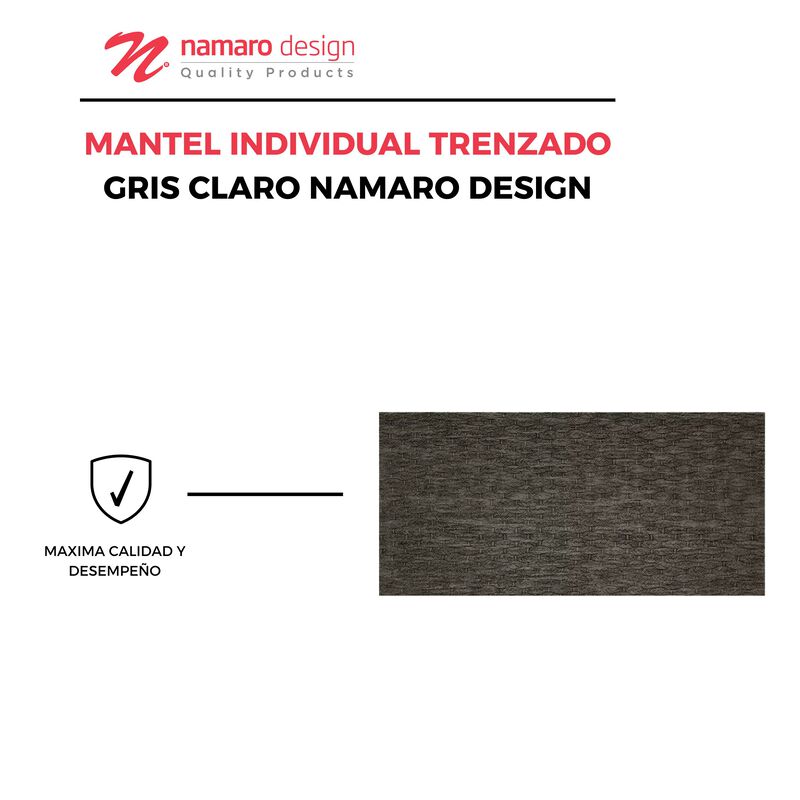 Mantel Individual 4 Piezas Trenzado Gris Claro ... image number null