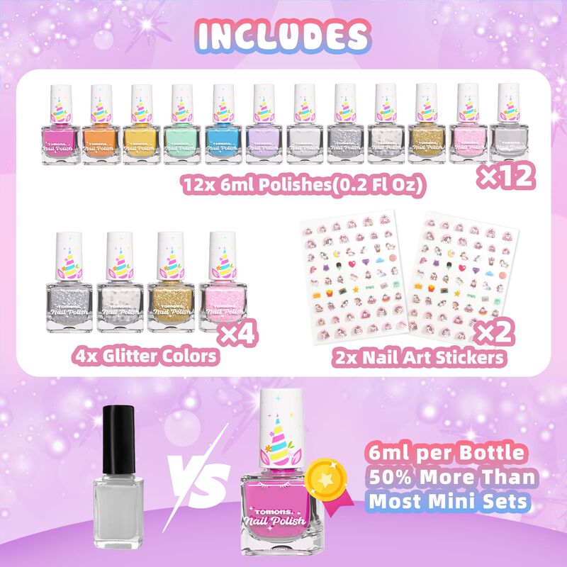 Set De Esmaltes De U&ntilde;as Tomons 12 Colores A Bas... image number null