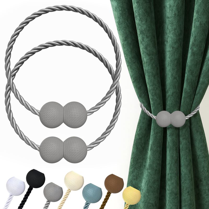 Sujetadores Magn&eacute;ticos Para Cortinas Hion Gris ... image number null