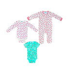 Kit 3 piezas Bebé Niña Onesies Pañaleros y Mameluco Multicolor OP2212HK