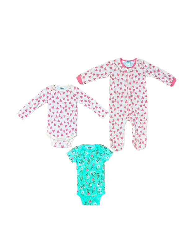 Kit 3 piezas Bebé Niña Onesies Pañaleros y Mame... image number null