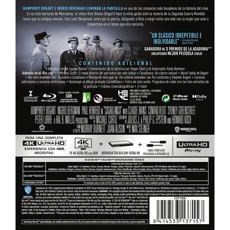 Casablanca [4k Uhd,blu-ray] (1942) image number null