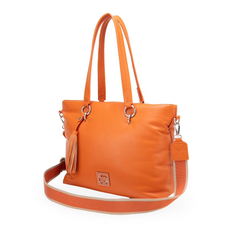 Bolsa Tote Grande Con Tassel Color Naranja image number null