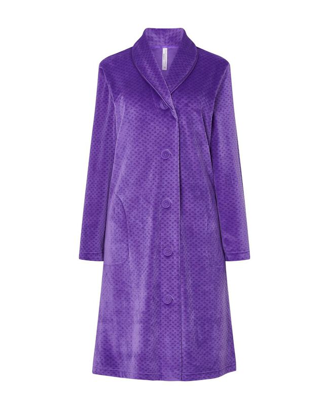 Bata de Terciopelo con Rombos Morado image number null