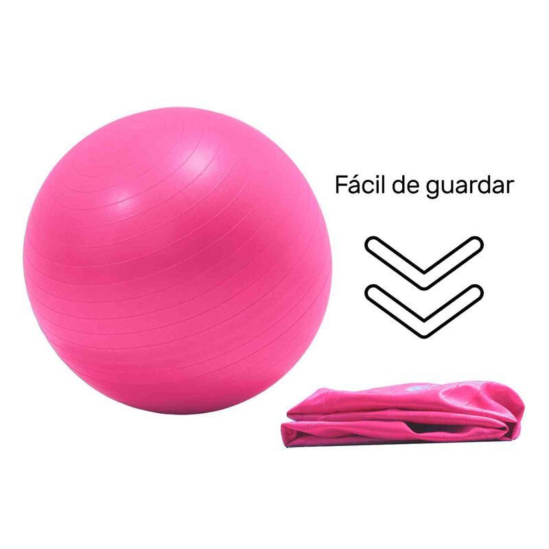 Pelota Pilates Yoga Rosa 60 Cm Fitness + Bomba ... image number null