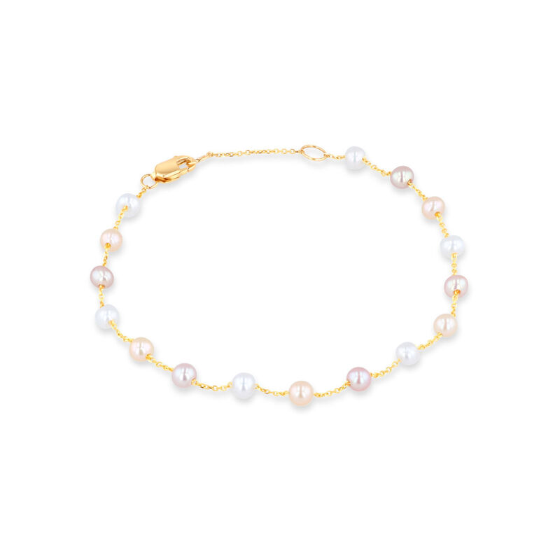 Pulsera De Oro Amarillo De 14K Con Perlas Multi... image number null